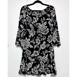 Embroidered Black Floral Whimsigoth Dress Size Medium Fairy Grunge Ethereal Mini